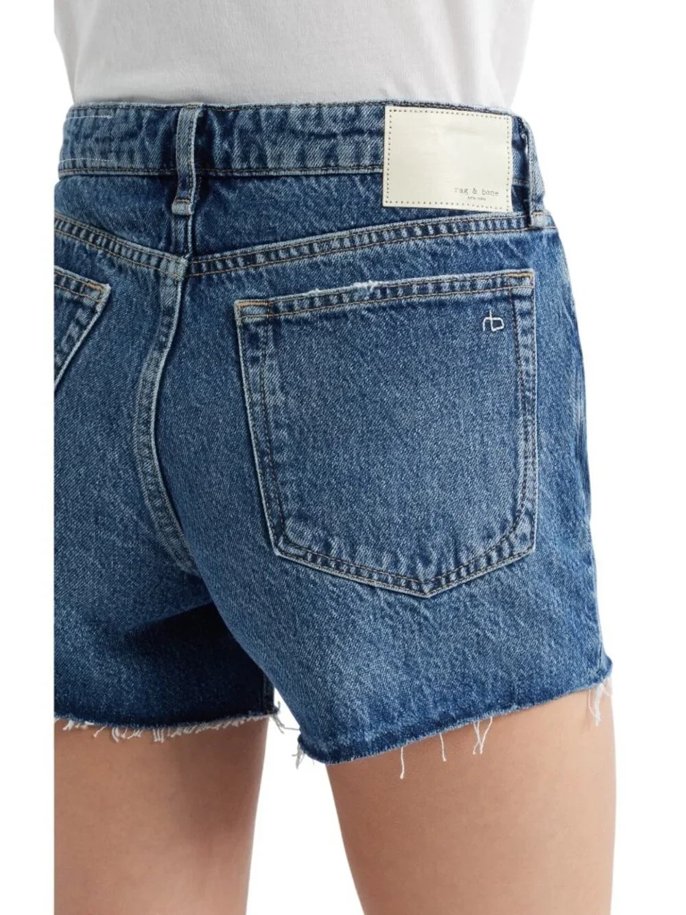 Rag & Bone Dre Raw Hem Boyfriend Low Rise Denim Shorts Cannon 28 New With Tags
